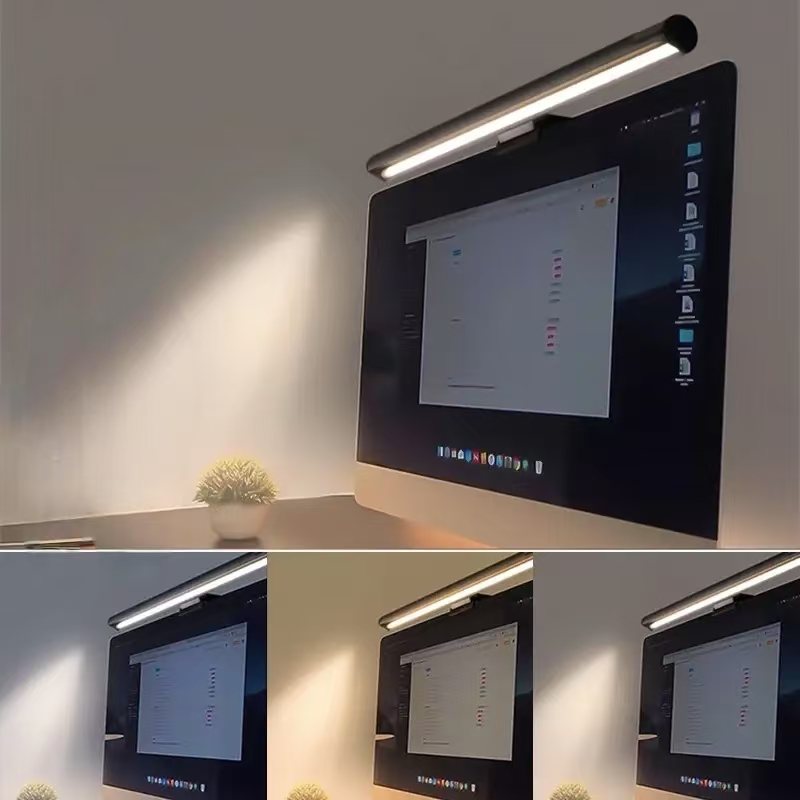 Desk Setup On Bed - Lampe de bureau suspendue avec moniteur