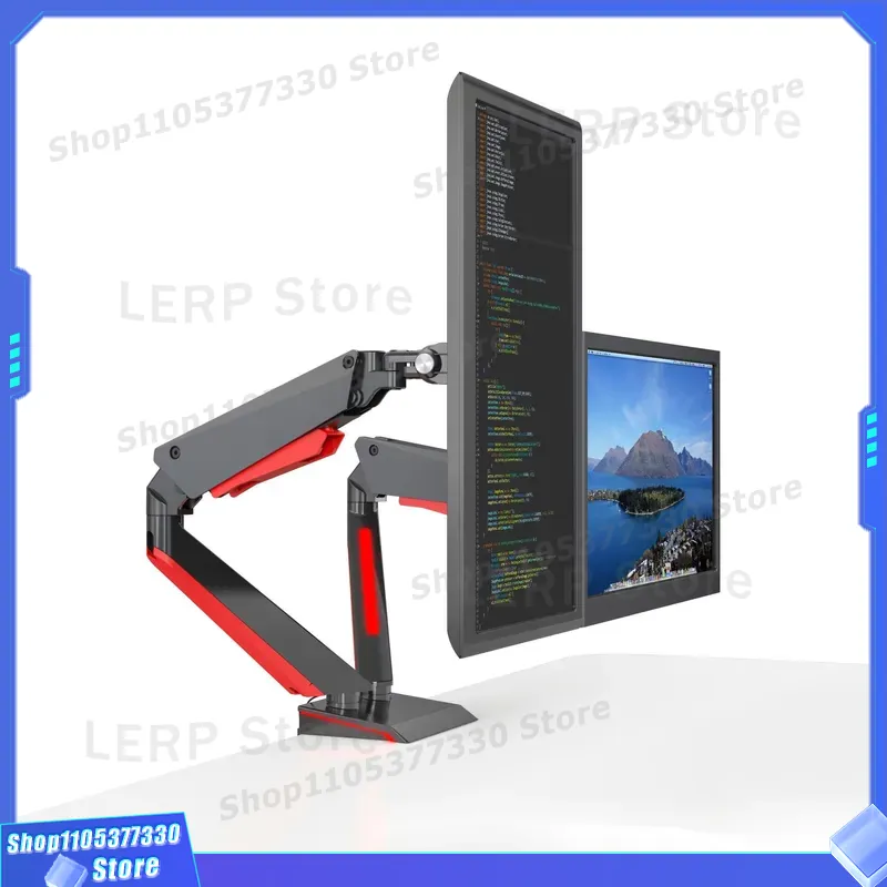 Desk Setup With Monitor Arm - Support de bureau double écran en