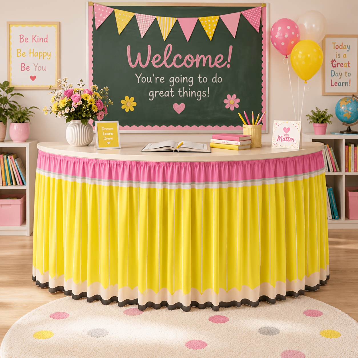 1 jupe de table à crayons pour - Yellow Desk Setup avis et prix