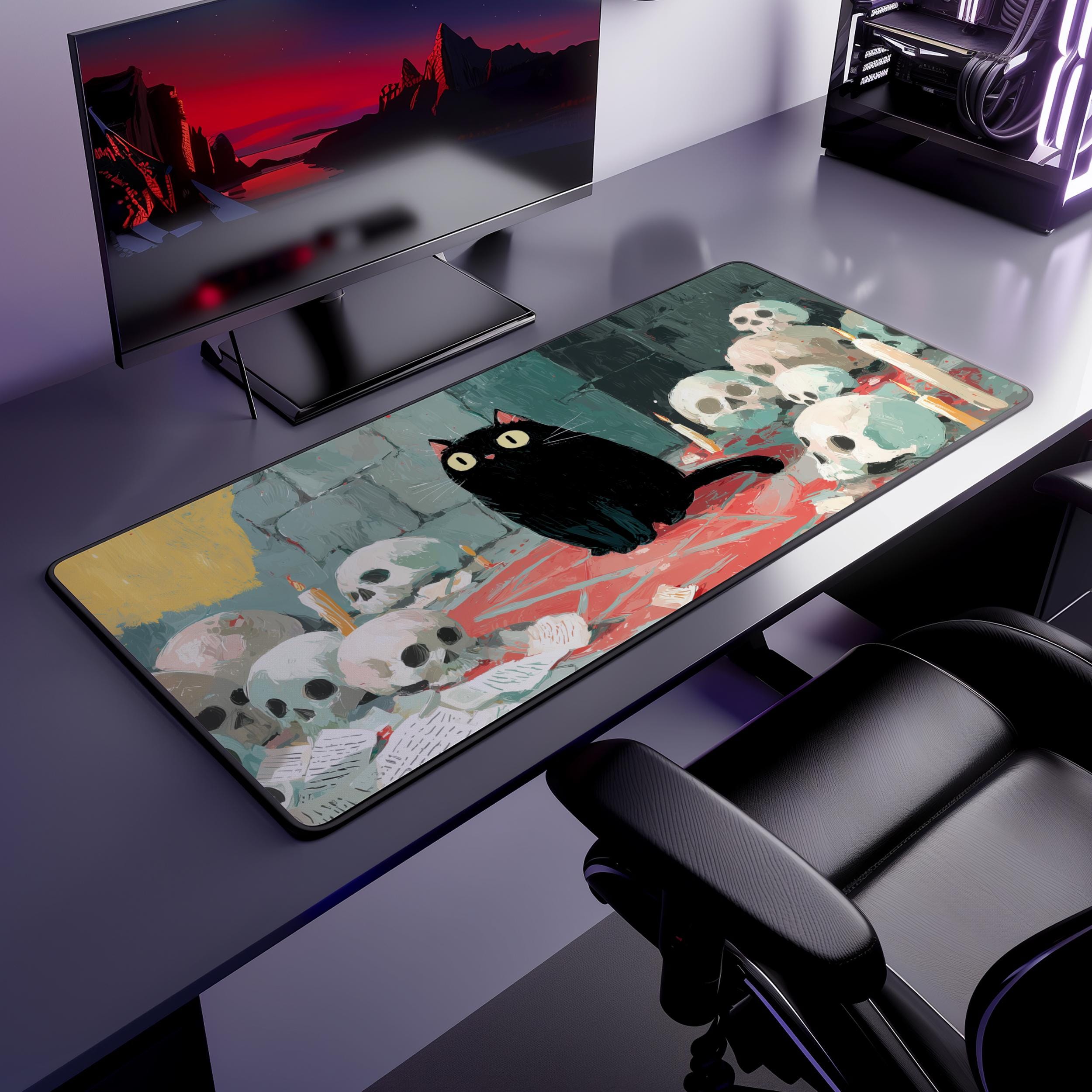 Tapis de jeu Black Cat Skeleto - Desk Setup Options avis et prix