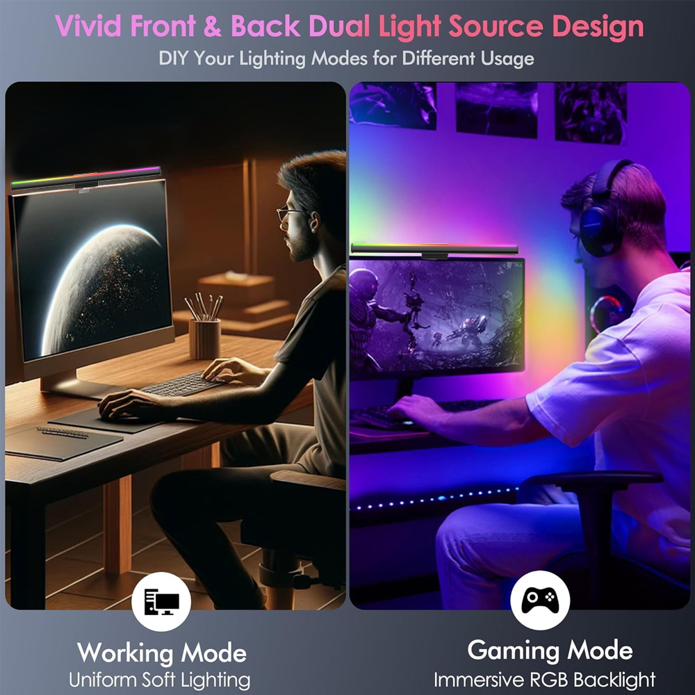 Barre lumineuse RGB pour monit - Desk Setup On Bed avis et prix